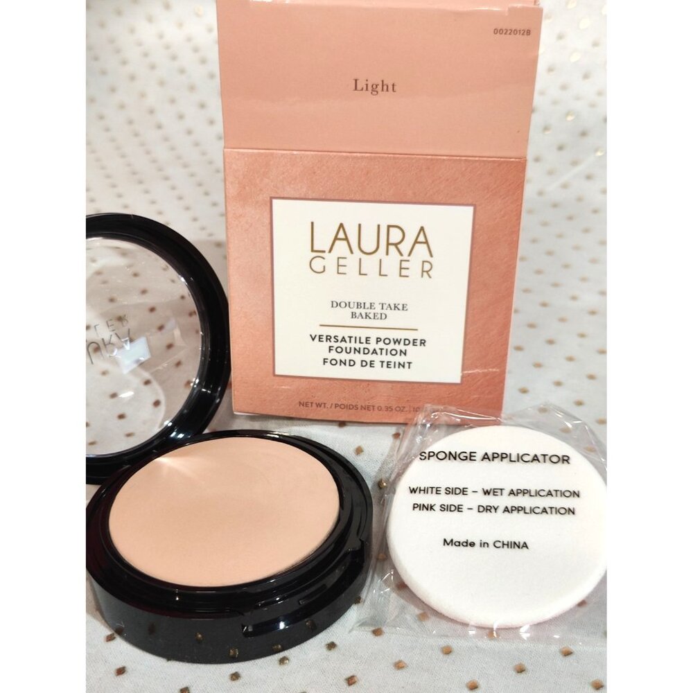 Laura Geller Double Take Baked Versatile Powder Foundation LIGHT 0.35oz NEW!